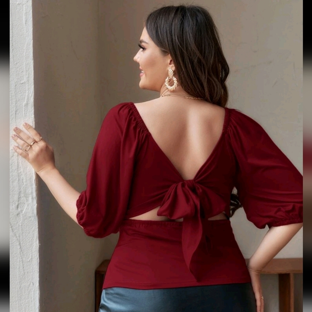 Shein Women's Tie-Back Blouse